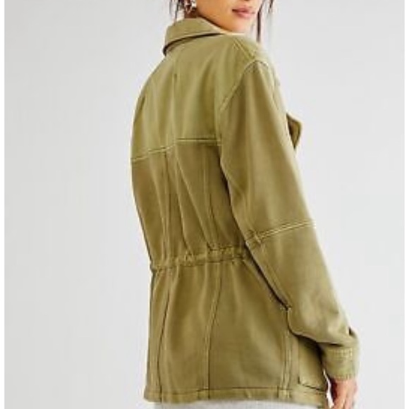 FREE PEOPLE Saturday Utility Jacket In Sweet Sage - Picture 2 of 7